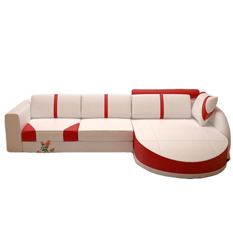 Living Room Home L Shape Real Leather Furniture Living Room Sofa Set