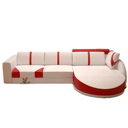 Living Room Home L Shape Real Leather Furniture Living Room Sofa Set