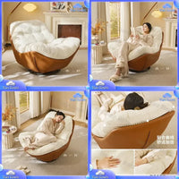 Medieval Style Rotating Nest Chair for Living Room Balcony Home Decor Luxury Fabric Lazy Leisure Single Sofa Chair