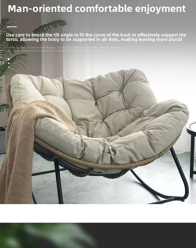 Outdoor Rocking Chair Adult Lazy Sofa Bird Nest Shaped Living Room Balcony Nap Small Apartment Rattan Woven Adul Rocking Chair