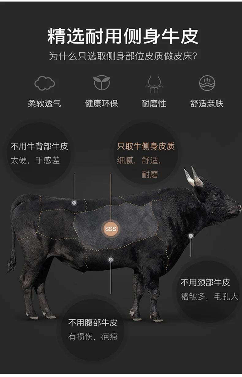 Beautify Your Living Room with Linlamlim Italian Genuine Leather Sofa - Bluetooth Speaker, Adjustable Headrests and USB Charging