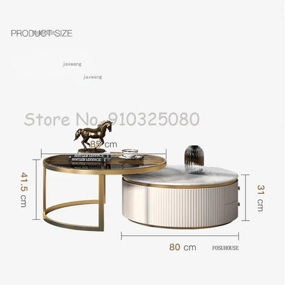 Modern Marble Coffee Tables For Simple Small Apartment Living Room Furniture Sofa Side Household Storage Cabinet End Table Set
