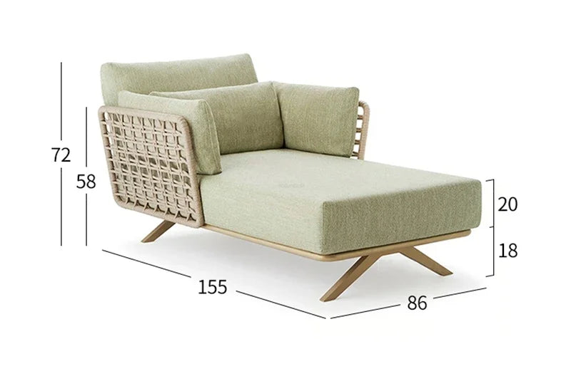 Nordic Designer Outdoor Garden Sofas Villa Leisure Area Lazy Sofa Home Balcony Sofa Chair Combination Luxury Outdoor Furniture L