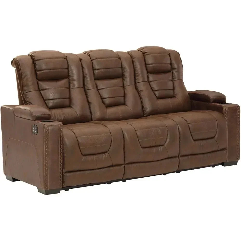 Brown Car Owner's Box with Adjustable Headrest, Artificial Leather Electric Lounge Chair