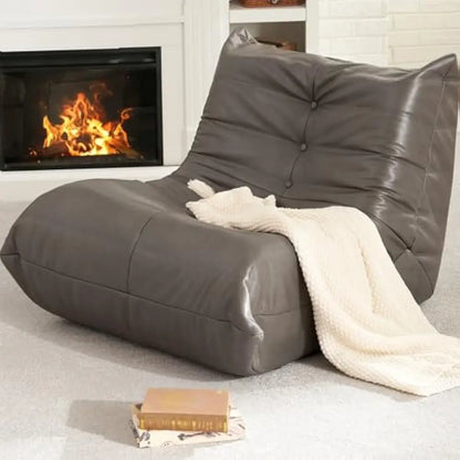 living room sofas, Bean Bag Chair Lazy Floor Sofa, Memory Foam Fireside Sofa for Adults, Big Beanbag Faux Leather Armless Chair