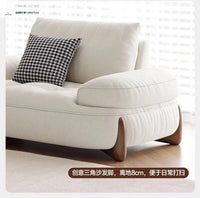 Cream style fabric sofa, modern light luxury living room small apartment sofa, cat claw cloth