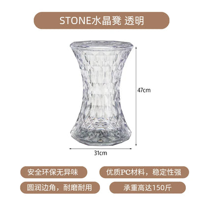 Nordic creative crystal stool Nordic simple color transparent bathroom home shoe changing  creative ins low