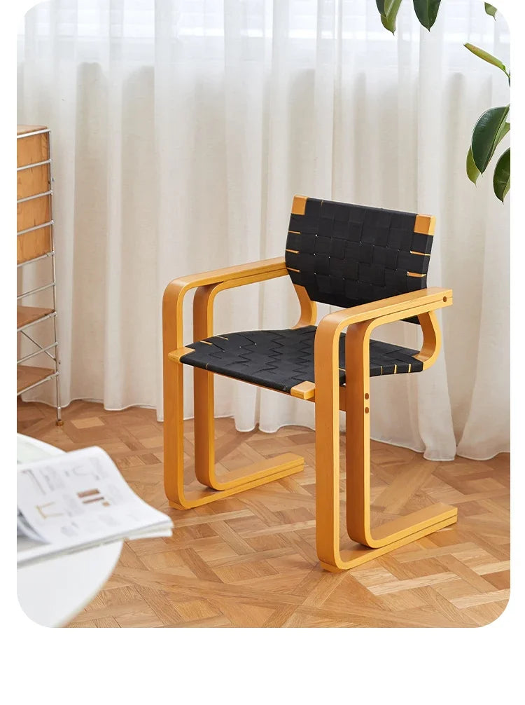 BJ Home Creative Personality Design Medieval Dining Chair Solid Wood Armrest Back Chair Simple Desk Chair