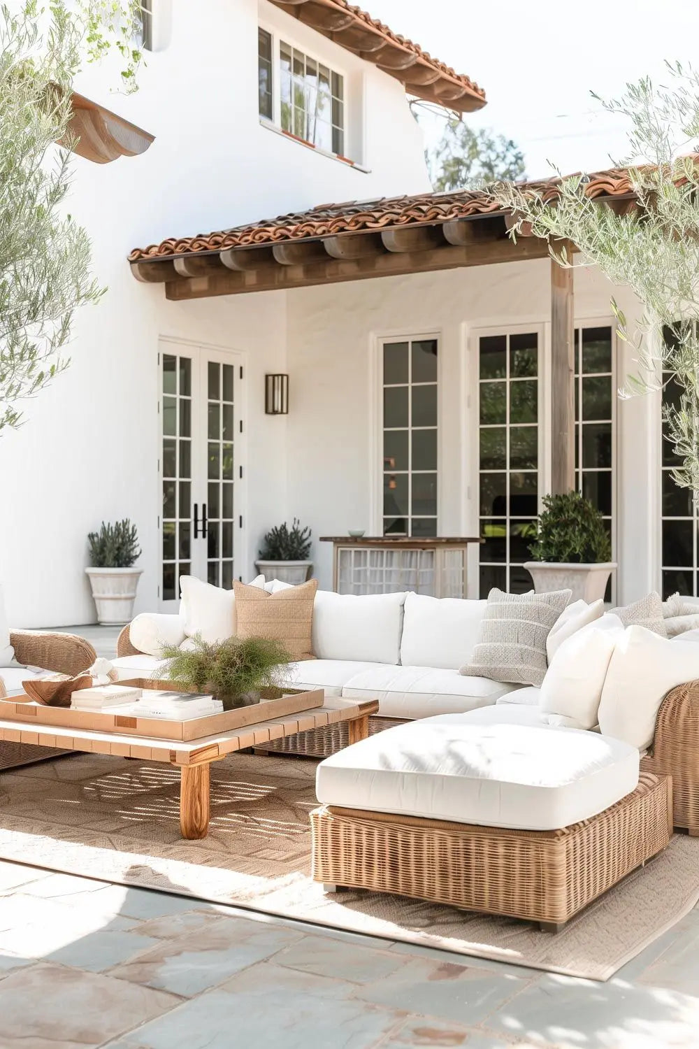 Nordic Modern Design Outdoor Rattan Furniture Rainproof Sunproof for Courtyard Balcony Villa Open-Air Leisure Outdoor Sofa Set