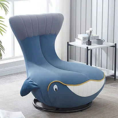 -Fabric Cartoon Seat Shark Transfer Chair Whale Sofa Recliner Single Lounge Children Kids Rocking Chair