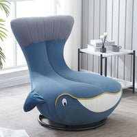 -Fabric Cartoon Seat Shark Transfer Chair Whale Sofa Recliner Single Lounge Children Kids Rocking Chair
