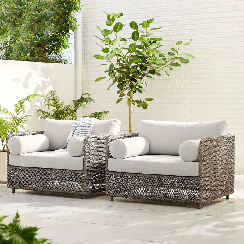 Nordic outdoor sofa, courtyard, terrace, balcony, leisure rattan chair, living room, outdoor waterproof High Quality