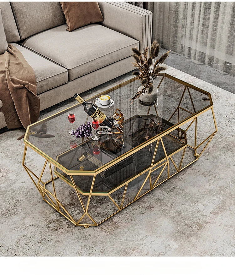 Postmodern Luxury Glass Coffee Tables Nordic Patio Center Entrance Floor Coffee Tables Smart Elegant Home Furniture