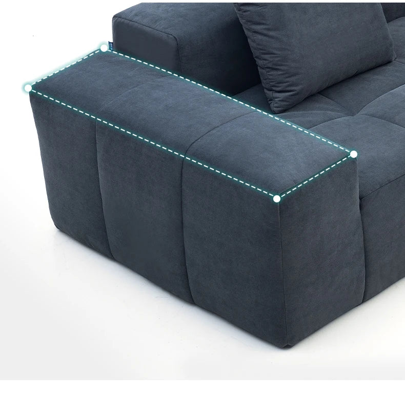 Full Sponge Compressed Fabric Sofa Modern Simple Living Room Couch Tofu Block Sofa Small Apartment Straight Row Combination Sofa