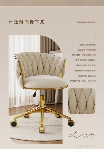 Office Chair, Swivel Desk Chair , Stylish Seating for Home Office, Vanity & Modern Glam Workspace Decor