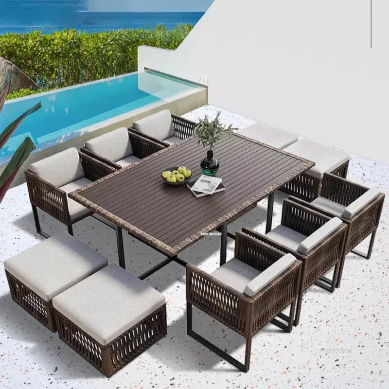 Terrace Garden Rattan Outdoor Chair Leisure Tea Table Patio Outdoor Furniture Set Outdoor Table and Chairs Garden Furniture Sets