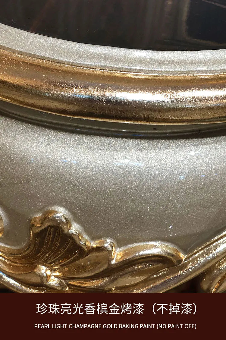 European dining table dining chair combination, rectangular dining table oval luxury villa high-end carved