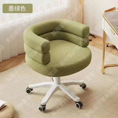 Living Room Swivel Chair Nordic Armchair INS Lift Computer Backrest Chair Lamb Wool Design Bedroom Makeup Chair Home Furniture