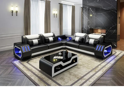 Internet celebrity modern multi-functional led living room comfortable living room reclining sofa