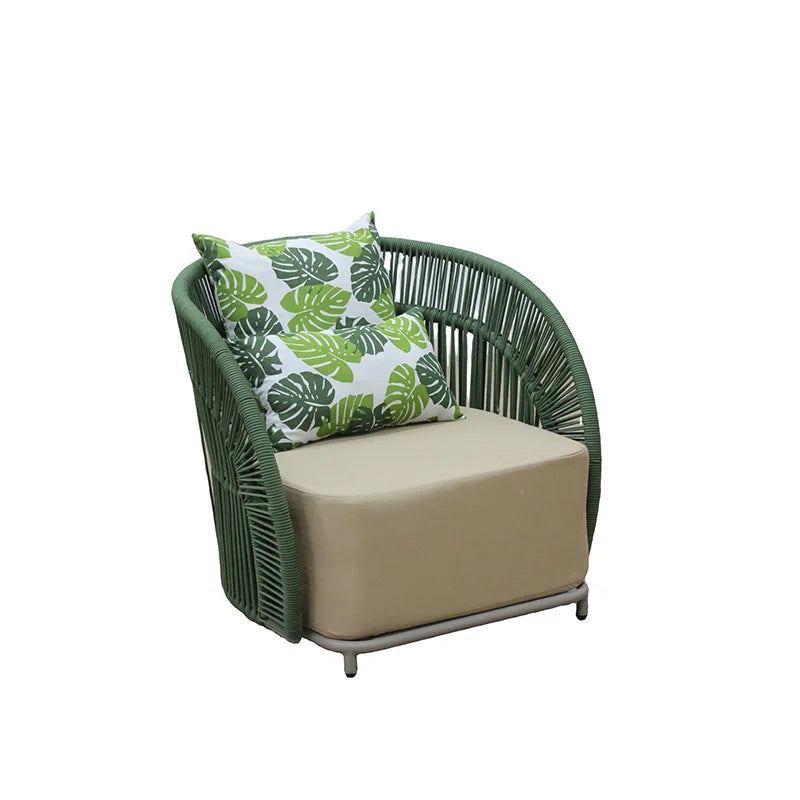 Hot-selling designer waterproof rattan outdoor sofa courtyard villa balcony leisure rope weaving combination single double