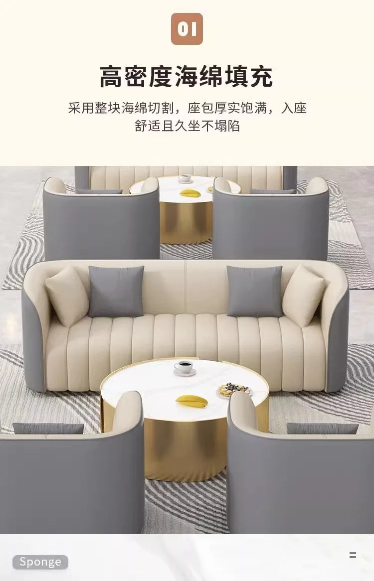 Custom. Light Luxury Hotel Lobby Exclusive Reception Negotiation Leisure Table and Chairs Beauty Salon Lobby Reception Business