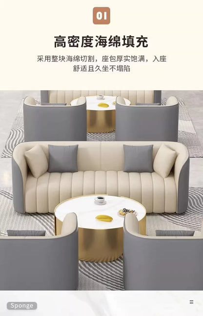 Custom. Light Luxury Hotel Lobby Exclusive Reception Negotiation Leisure Table and Chairs Beauty Salon Lobby Reception Business
