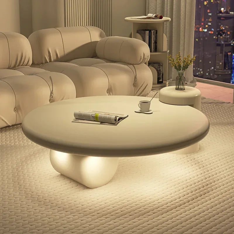 Lamps Modern Round Simple Table Nordic Smart Glamour Premium Design Coffee Tables Small White Cute Mesa De Centro Furniture
