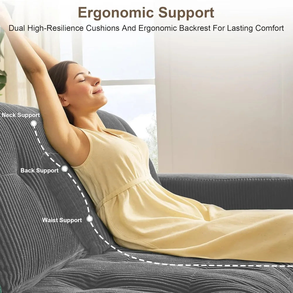 105 Inch Cloud Sectional Couch Modern Modular Sectional Sofa with Deep Seat - L Shaped Comfy 3 Seater Sectional Couches