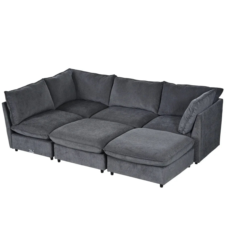 Modern Large U-Shape Sectional Sofa, 2 Large Chaise with Removable for Living Room