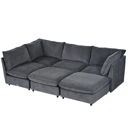 Modern Large U-Shape Sectional Sofa, 2 Large Chaise with Removable for Living Room