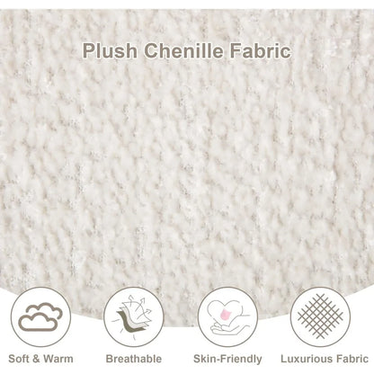 "110 inch chenille fabric u-shaped sectional sofa with double chaise and sleeper for comfortable living room seating"