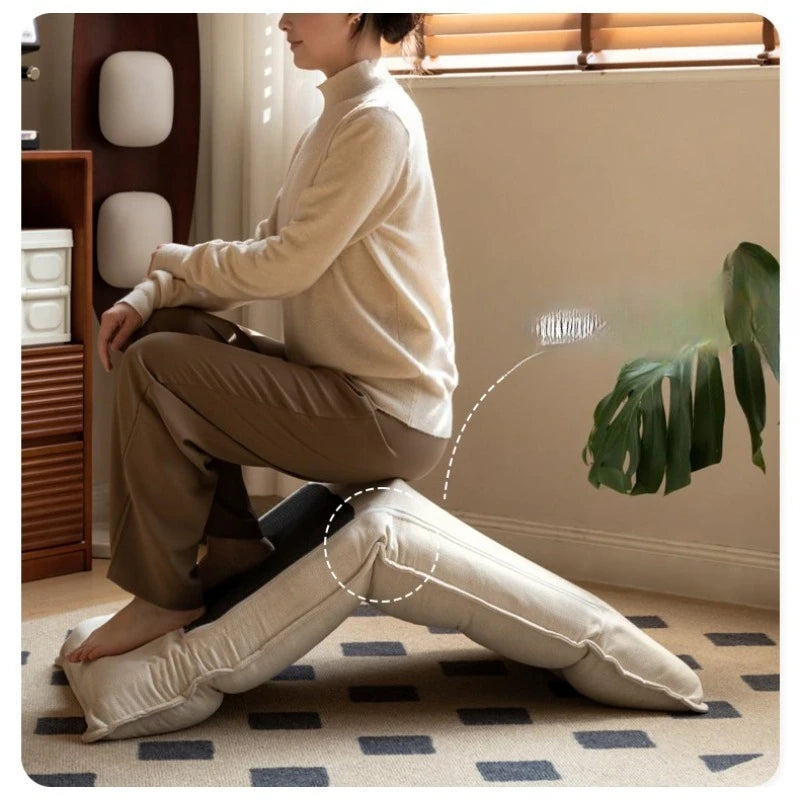 Folding Lounge Chair Cream Lazy Recliner Padded Backrest Compact Foldable Chair for Bedroom Balcony Living Room Furniture