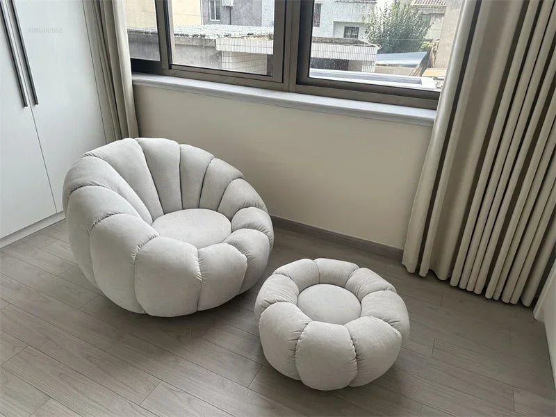 Modern Living Room Sofa Lambswool Pumpkin Sofa Chair Creative Home Balcony Swivel Lounge Chair Fitting Room Bedroom Single Sofas