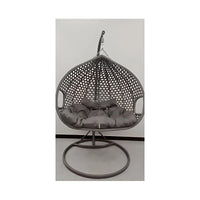 Swing Outdoor Furniture Rope Chair Modern Wicker Rattan Balcony Garden Hanging Double Egg Swing Chair with Metal Bracket