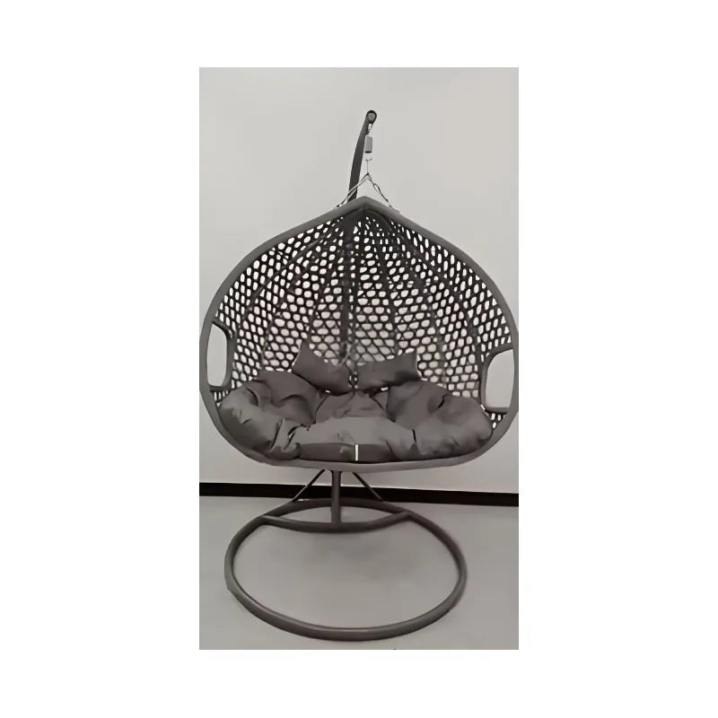 Swing Outdoor Furniture Rope Chair Modern Wicker Rattan Balcony Garden Hanging Double Egg Swing Chair with Metal Bracket