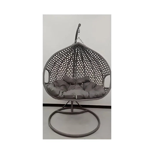 Swing Outdoor Furniture Rope Chair Modern Wicker Rattan Balcony Garden Hanging Double Egg Swing Chair with Metal Bracket
