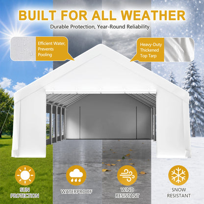 20x50FT Heavy Duty Party Tent Waterproof Wedding Canopy Tent Transparent Windows Double Doors Steel Frame For Outdoor Event Market Carport