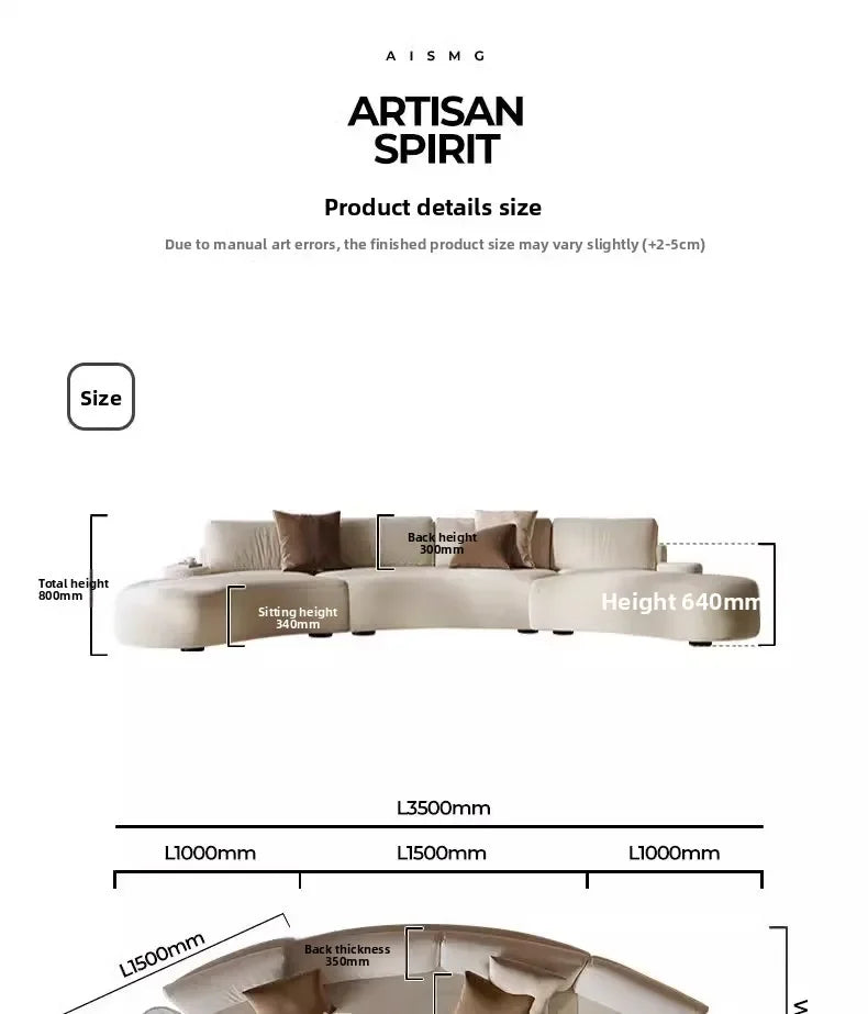 Italian minimalist special-shaped curved fabric sofa villa club small apartment living room home simple SOFA