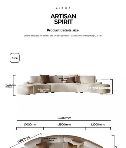 Italian minimalist special-shaped curved fabric sofa villa club small apartment living room home simple SOFA
