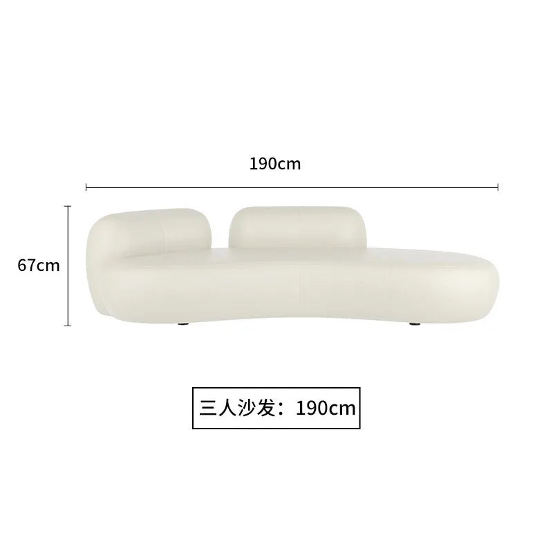 Customizable office small apartment technology fabric Nordic light luxury lounge area reception white sofa