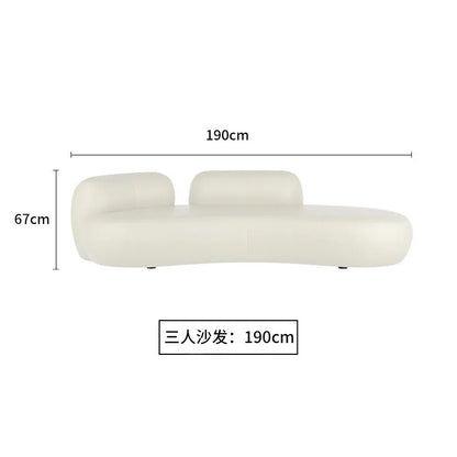 Customizable office small apartment technology fabric Nordic light luxury lounge area reception white sofa