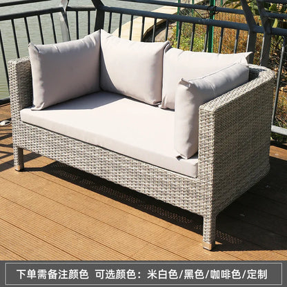Rattan woven sofa combination terrace leisure outdoor rattan furniture garden courtyard waterproof
