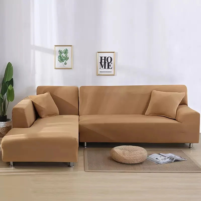 Elastic Solid Color Sofa Cover for Living Room All-inclusive Spandex Couch Cover Sectional Furniture Slipcover 1/2/3/4 Seater
