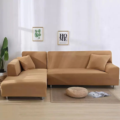 Elastic Solid Color Sofa Cover for Living Room All-inclusive Spandex Couch Cover Sectional Furniture Slipcover 1/2/3/4 Seater