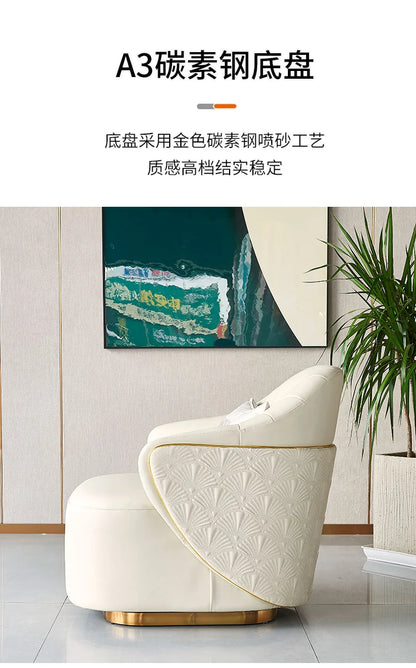 Light luxury single sofa chair hotel clubhouse cafe leisure chair rotating negotiation office chair