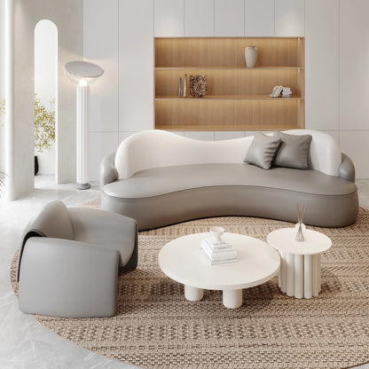 Curved special-shaped leather art sofa Internet celebrity beauty salon clothing store rest area