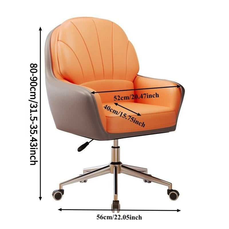 Metal Cute Vanity Makeup Chair for Girls Rotating Lift Backrest Computer Chair for Bedroom Dorm Home Office Desk