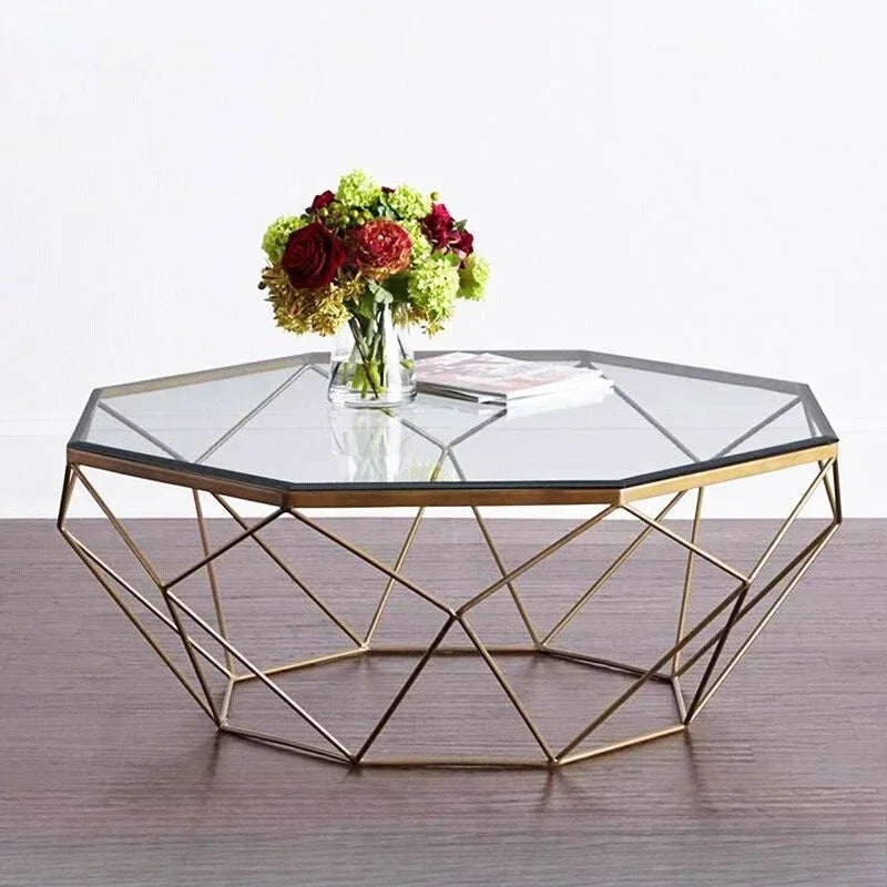 Nordic Light Luxury Tempered Glass Coffee Tables Small Apartment Sofa Side Table Simple Iron Corner Table Living Room Furniture