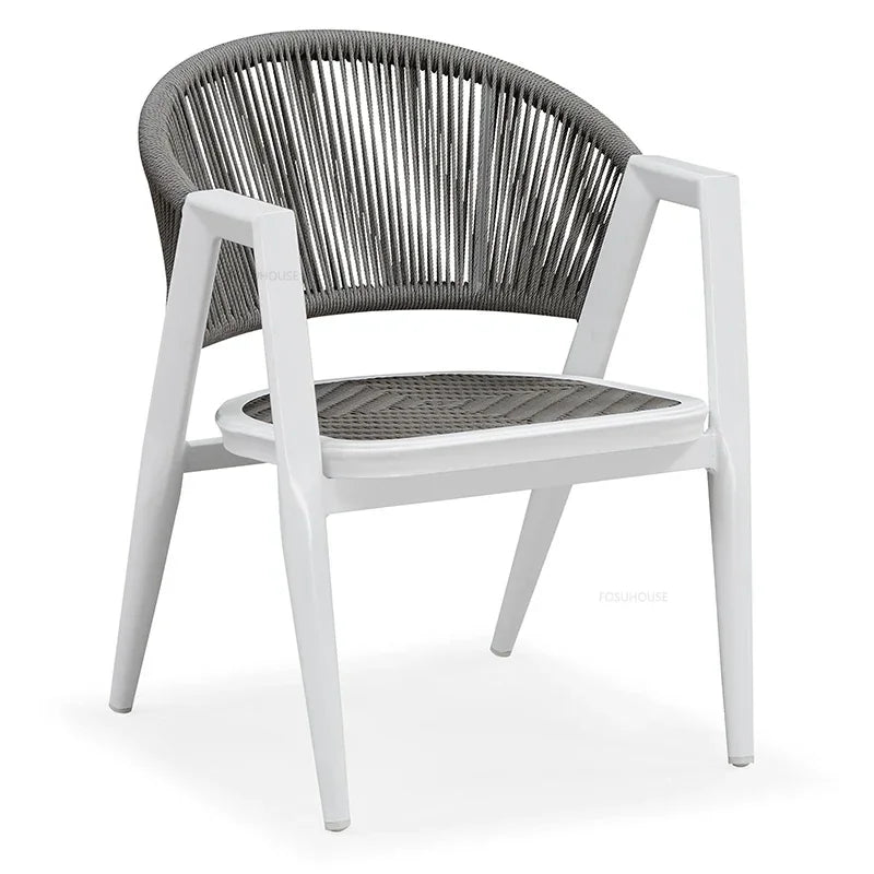 Waterproof and Sun-proof Garden Outdoor Chairs Leisure Outdoor Furniture Aluminum Alloy Chair Modern Patio Balcony Table Chairs