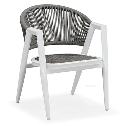 Waterproof and Sun-proof Garden Outdoor Chairs Leisure Outdoor Furniture Aluminum Alloy Chair Modern Patio Balcony Table Chairs